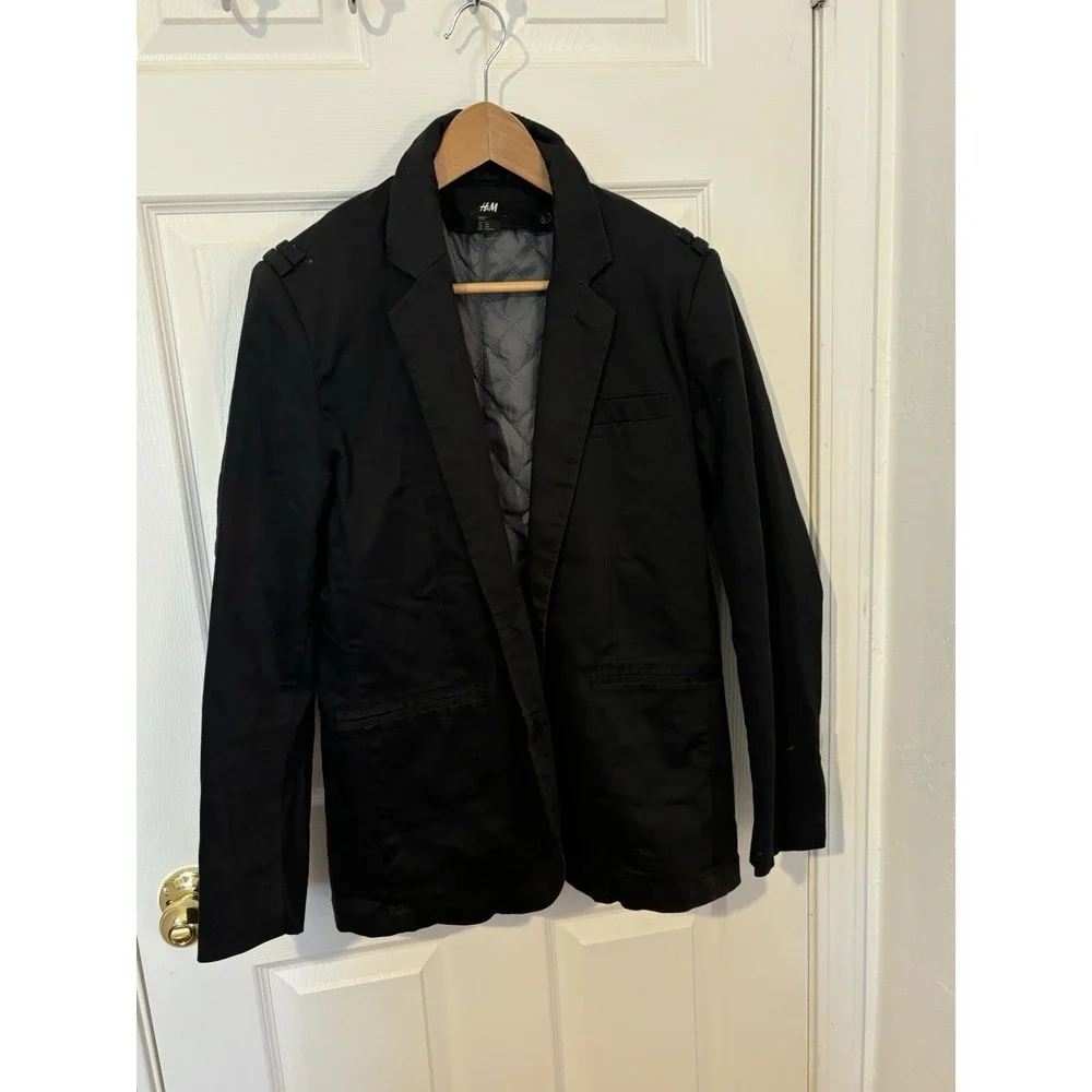 H & M Blazer Sport Coat 36R Regular Fit Black